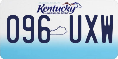 KY license plate 096UXW