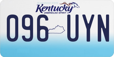 KY license plate 096UYN