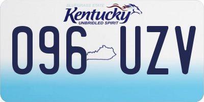 KY license plate 096UZV