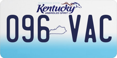 KY license plate 096VAC