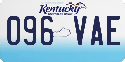 KY license plate 096VAE