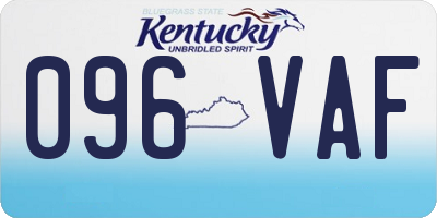 KY license plate 096VAF