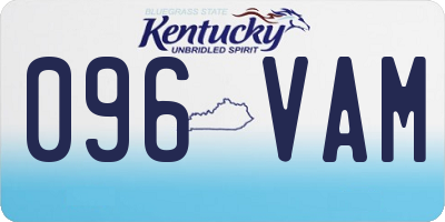 KY license plate 096VAM