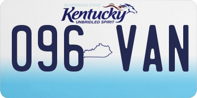 KY license plate 096VAN