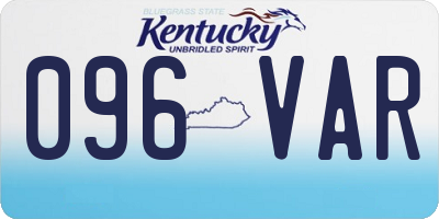 KY license plate 096VAR