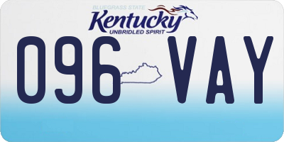 KY license plate 096VAY