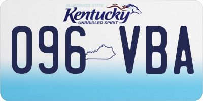 KY license plate 096VBA