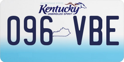 KY license plate 096VBE