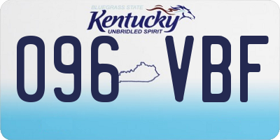 KY license plate 096VBF