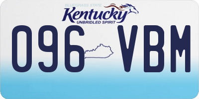 KY license plate 096VBM