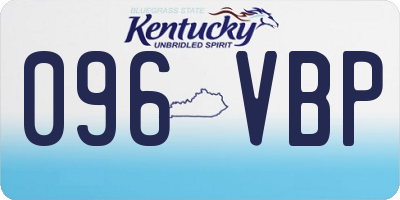 KY license plate 096VBP