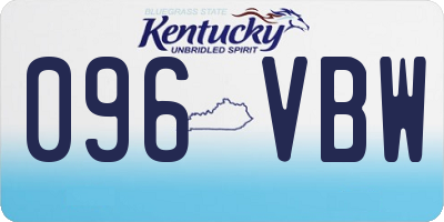 KY license plate 096VBW