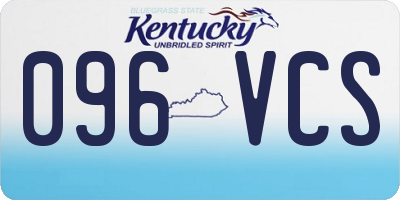 KY license plate 096VCS