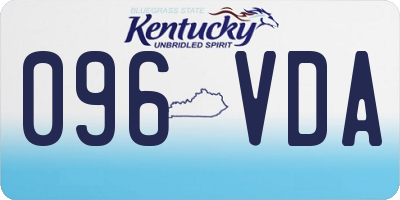 KY license plate 096VDA