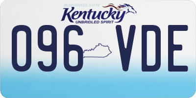 KY license plate 096VDE