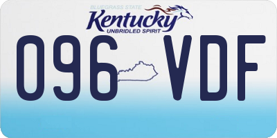 KY license plate 096VDF