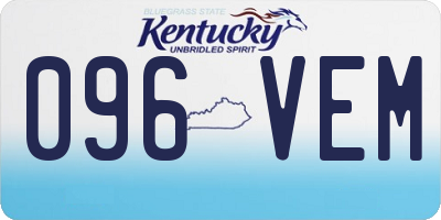 KY license plate 096VEM