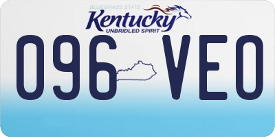 KY license plate 096VEO