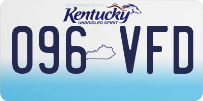 KY license plate 096VFD