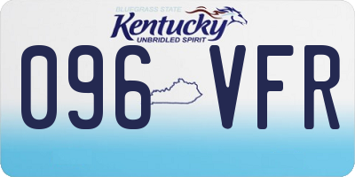 KY license plate 096VFR