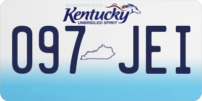 KY license plate 097JEI
