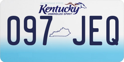 KY license plate 097JEQ