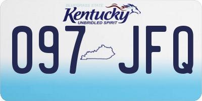 KY license plate 097JFQ