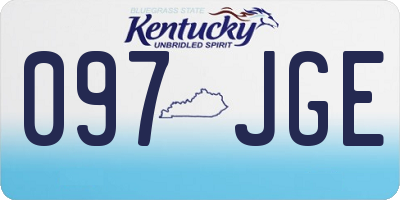 KY license plate 097JGE