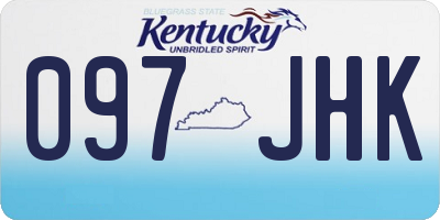 KY license plate 097JHK