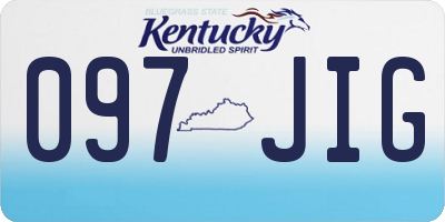 KY license plate 097JIG