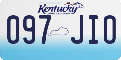 KY license plate 097JIO