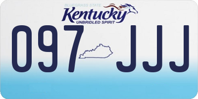 KY license plate 097JJJ