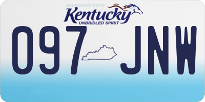 KY license plate 097JNW