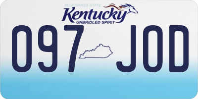 KY license plate 097JOD