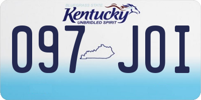 KY license plate 097JOI