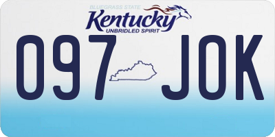 KY license plate 097JOK