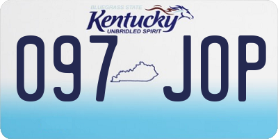 KY license plate 097JOP