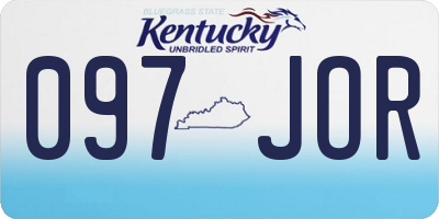 KY license plate 097JOR