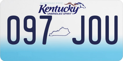 KY license plate 097JOU