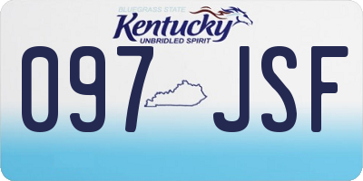KY license plate 097JSF
