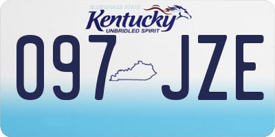 KY license plate 097JZE