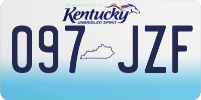 KY license plate 097JZF