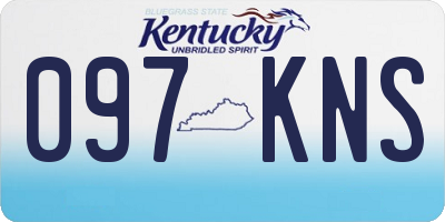 KY license plate 097KNS