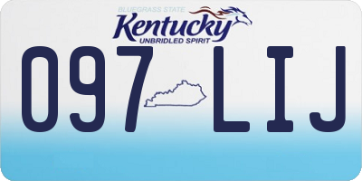 KY license plate 097LIJ