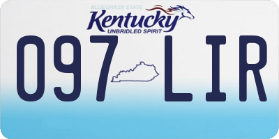 KY license plate 097LIR