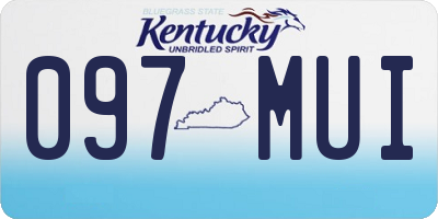 KY license plate 097MUI