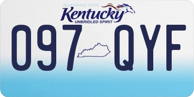 KY license plate 097QYF