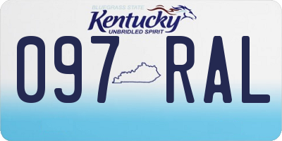 KY license plate 097RAL