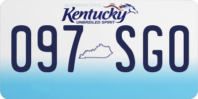 KY license plate 097SGO