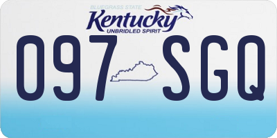 KY license plate 097SGQ